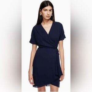 BABATON Sz L Wallace True Wrap Dress in  Pure Indigo Lined NEW WITH TAG Aritzia